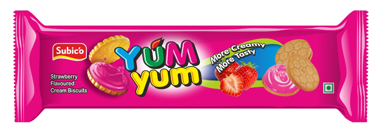Strawberry - Yum Yum Cream Biscuits Exporter